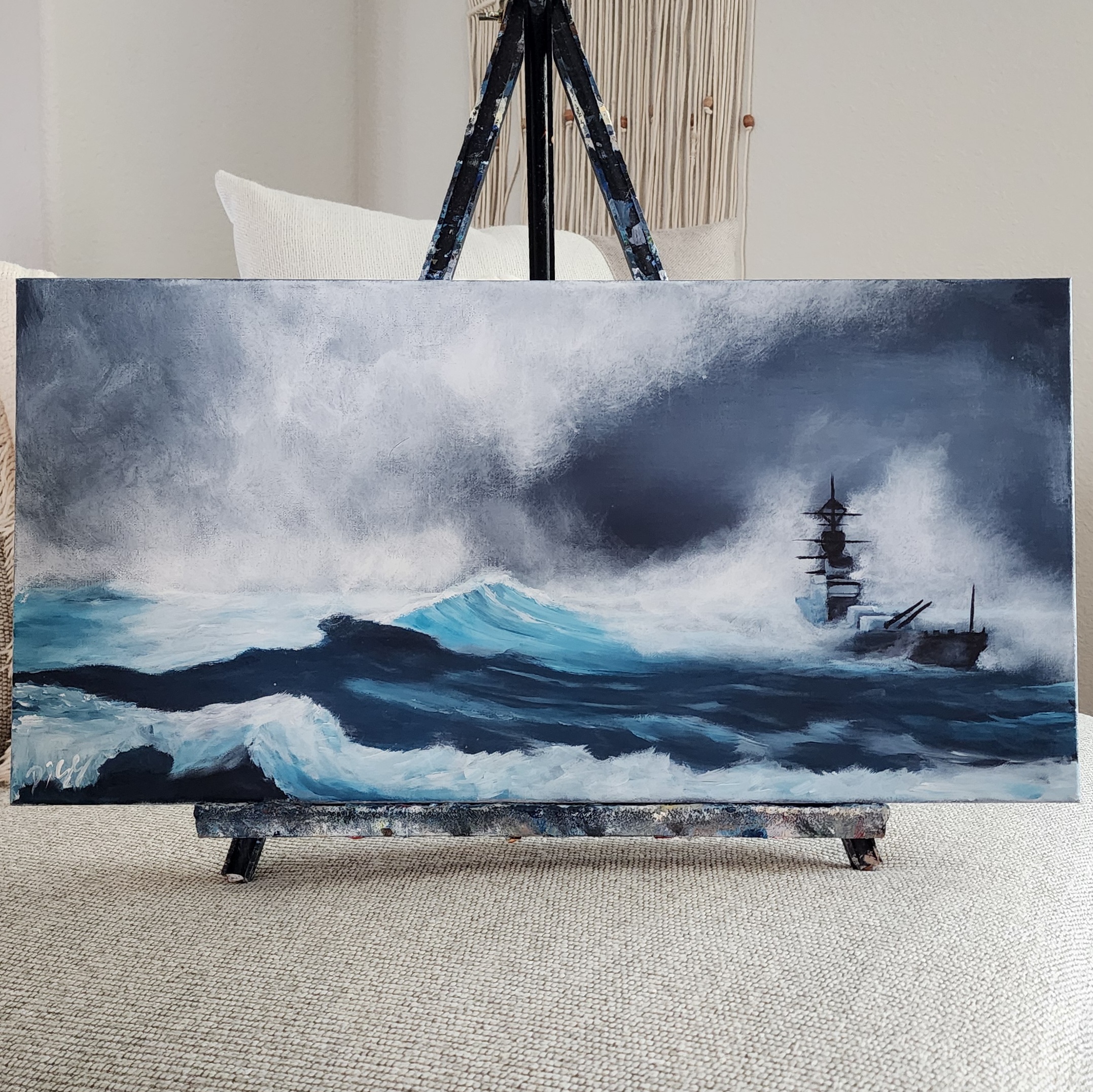 Battleships And Ghosts 12x24 - $400