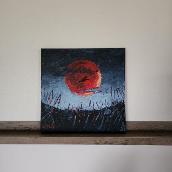 The Broom And The Bloodmoon 12x12 - $200